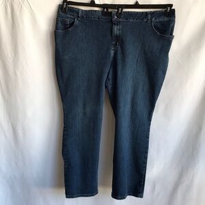 Lee relaxed fit straight leg blue jeans, size 24W petite